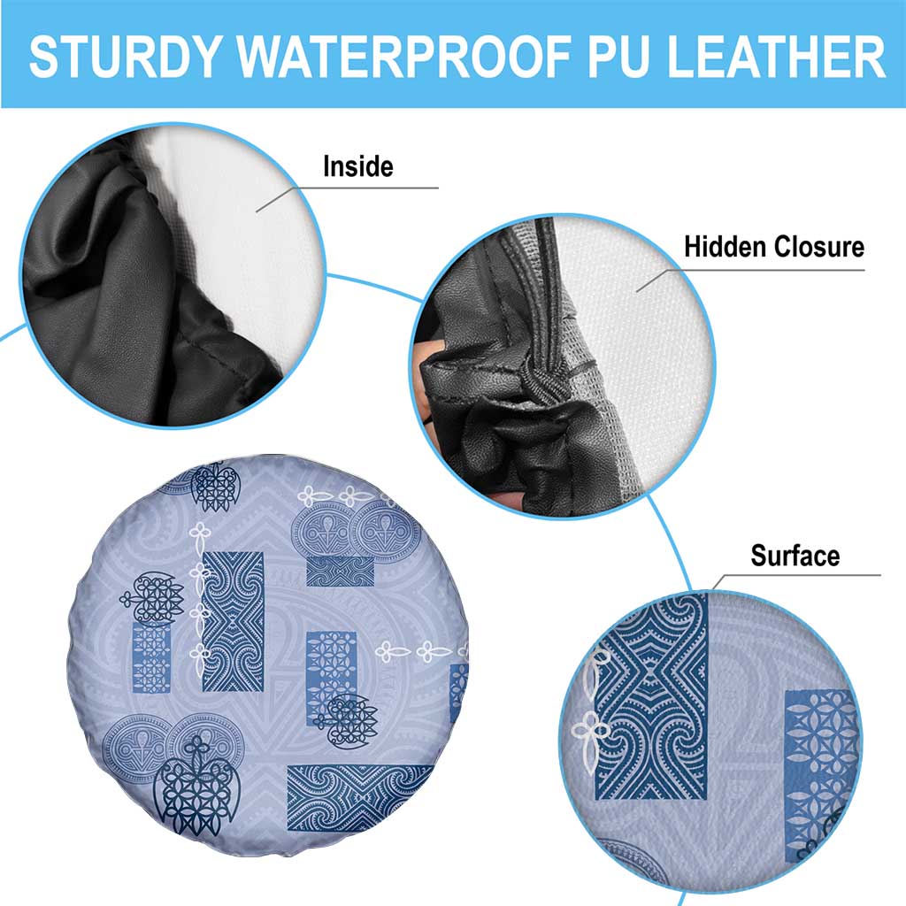 Vintage Lapita Spare Tire Cover Iconic Double Face Pattern Blue LT05 - Polynesian Pride