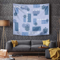 Vintage Lapita Tapestry Iconic Double Face Pattern Blue LT05 Blue - Polynesian Pride