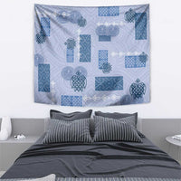 Vintage Lapita Tapestry Iconic Double Face Pattern Blue LT05 - Polynesian Pride