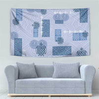 Vintage Lapita Tapestry Iconic Double Face Pattern Blue LT05 - Polynesian Pride