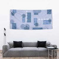 Vintage Lapita Tapestry Iconic Double Face Pattern Blue LT05 - Polynesian Pride