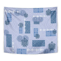 Vintage Lapita Tapestry Iconic Double Face Pattern Blue LT05 - Polynesian Pride