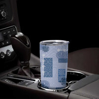 Vintage Lapita Tumbler Cup Iconic Double Face Pattern Blue LT05 - Polynesian Pride