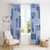 Vintage Lapita Window Curtain Iconic Double Face Pattern Blue