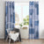 Vintage Lapita Window Curtain Iconic Double Face Pattern Blue