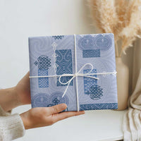 Vintage Lapita Wrapping Paper Iconic Double Face Pattern Blue LT05 - Polynesian Pride
