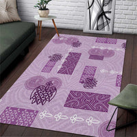 Vintage Lapita Area Rug Iconic Double Face Pattern Violet LT05 Violet - Polynesian Pride