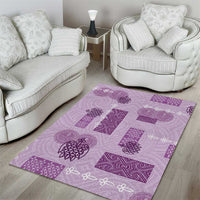 Vintage Lapita Area Rug Iconic Double Face Pattern Violet LT05 - Polynesian Pride