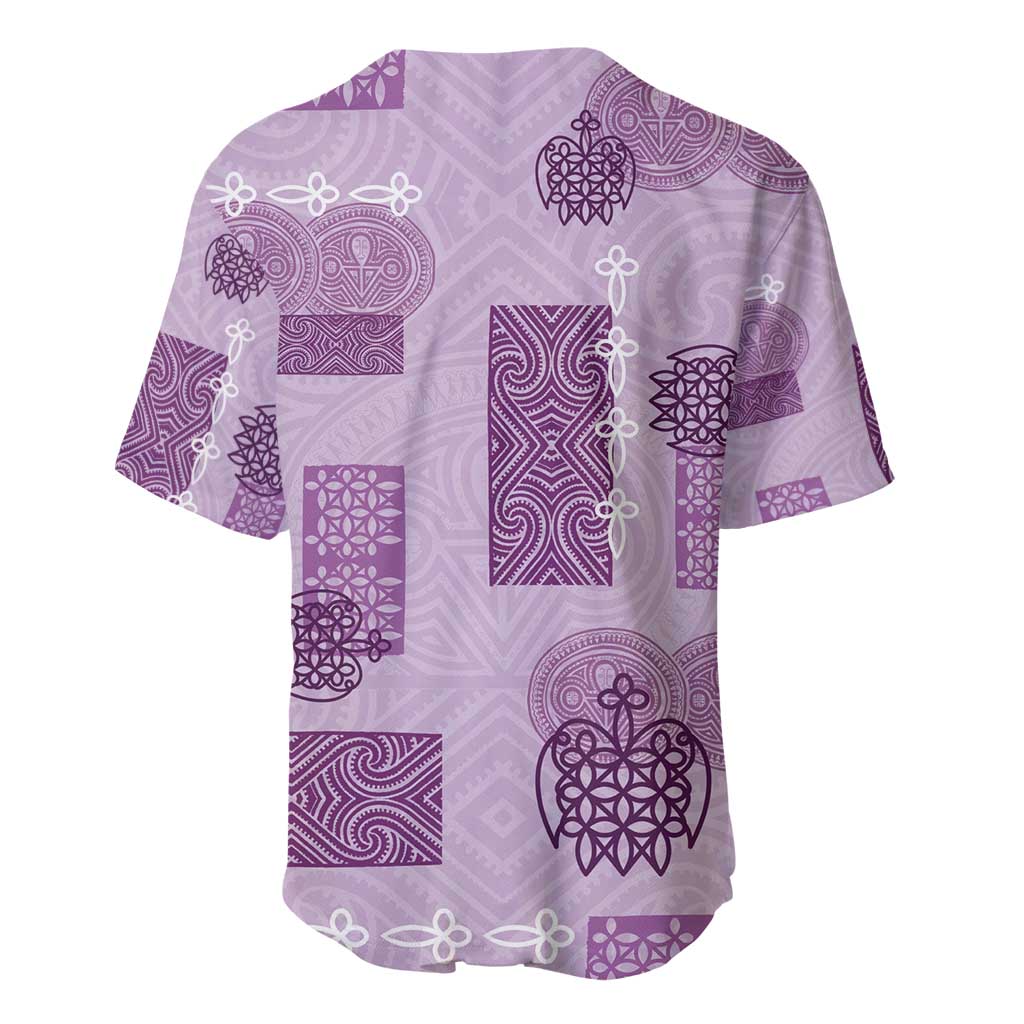 Vintage Lapita Baseball Jersey Iconic Double Face Pattern Violet LT05 - Polynesian Pride