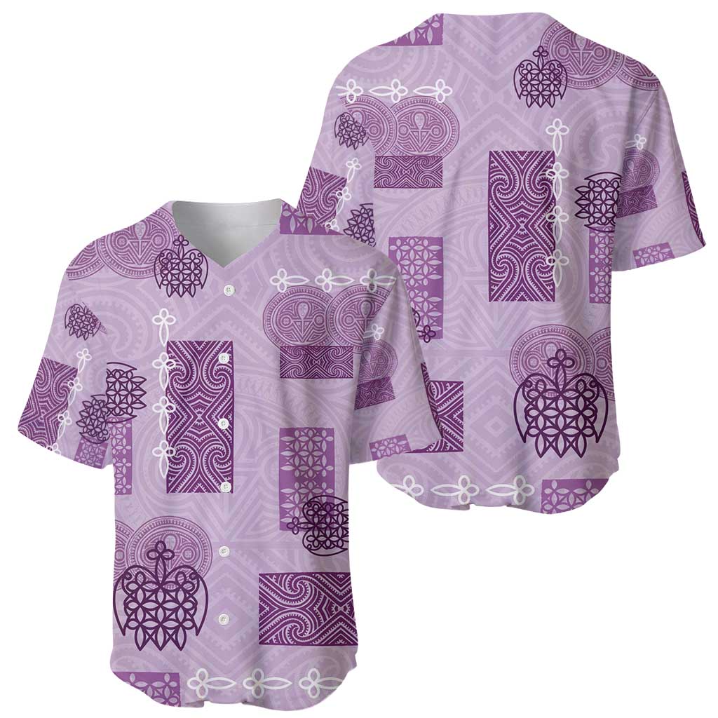 Vintage Lapita Baseball Jersey Iconic Double Face Pattern Violet LT05 - Polynesian Pride
