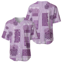Vintage Lapita Baseball Jersey Iconic Double Face Pattern Violet LT05 - Polynesian Pride