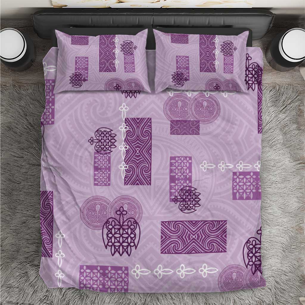 Vintage Lapita Bedding Set Iconic Double Face Pattern Violet LT05 Violet - Polynesian Pride