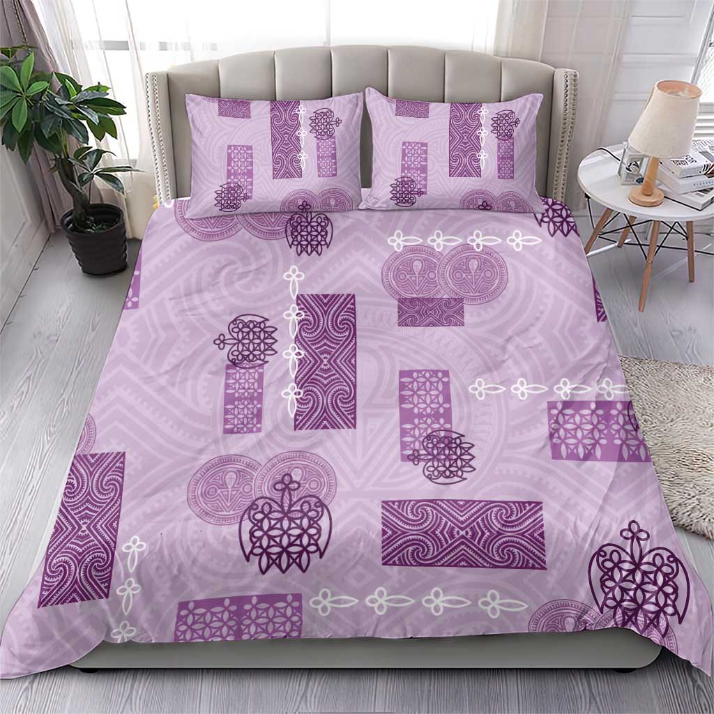 Vintage Lapita Bedding Set Iconic Double Face Pattern Violet LT05 - Polynesian Pride