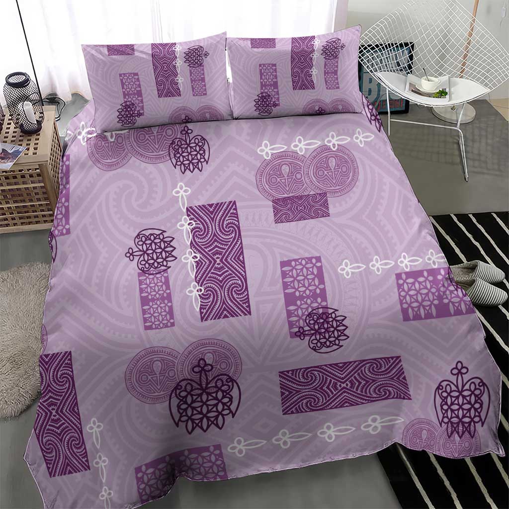 Vintage Lapita Bedding Set Iconic Double Face Pattern Violet LT05 - Polynesian Pride