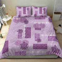 Vintage Lapita Bedding Set Iconic Double Face Pattern Violet LT05 - Polynesian Pride