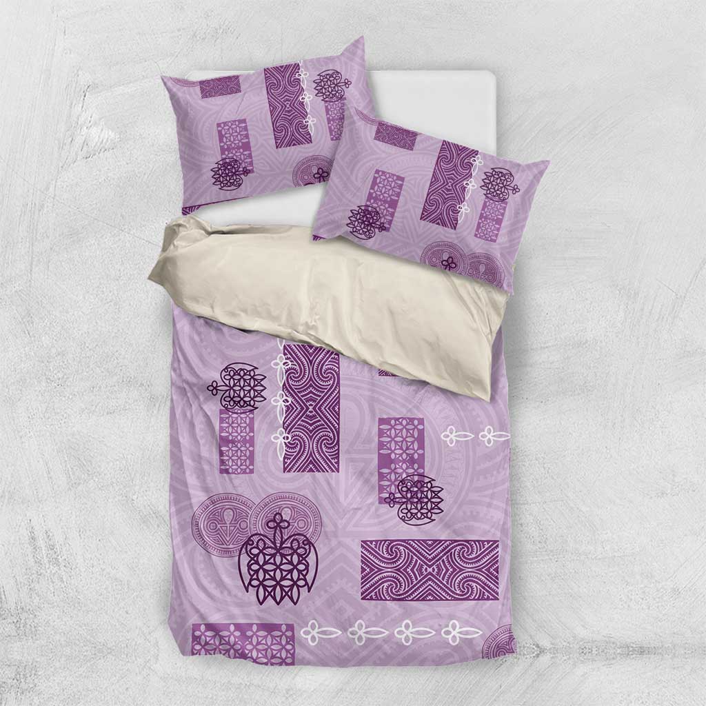 Vintage Lapita Bedding Set Iconic Double Face Pattern Violet LT05 US Twin 172cm x 218cm Violet - Polynesian Pride