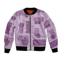 Vintage Lapita Bomber Jacket Iconic Double Face Pattern Violet LT05 Unisex Violet - Polynesian Pride