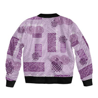Vintage Lapita Bomber Jacket Iconic Double Face Pattern Violet LT05 - Polynesian Pride