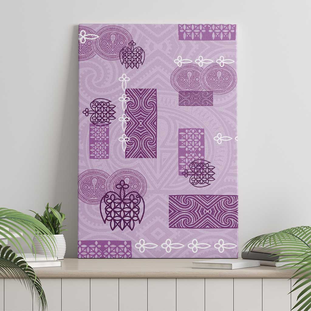 Vintage Lapita Canvas Wall Art Iconic Double Face Pattern Violet LT05 - Polynesian Pride
