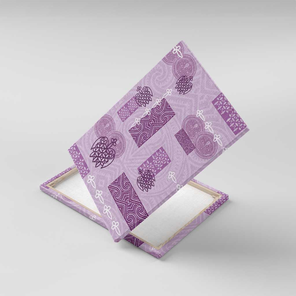 Vintage Lapita Canvas Wall Art Iconic Double Face Pattern Violet LT05 With Frame Violet - Polynesian Pride