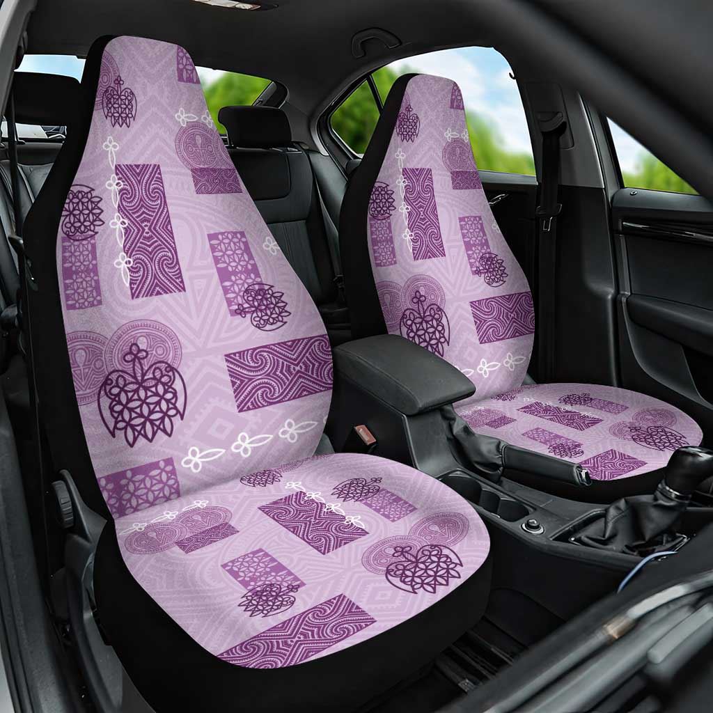 Vintage Lapita Car Seat Cover Iconic Double Face Pattern Violet LT05 One Size Violet - Polynesian Pride