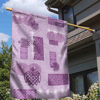 Vintage Lapita Garden Flag Iconic Double Face Pattern Violet LT05 - Polynesian Pride