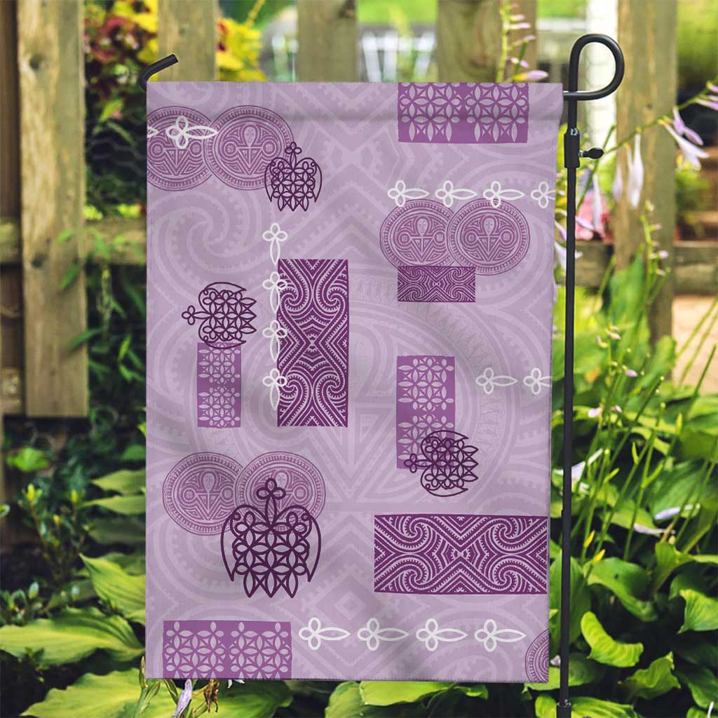 Vintage Lapita Garden Flag Iconic Double Face Pattern Violet LT05 Garden Flag Violet - Polynesian Pride