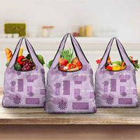 Vintage Lapita Grocery Bag Iconic Double Face Pattern Violet LT05 3-pack One Size Violet - Polynesian Pride