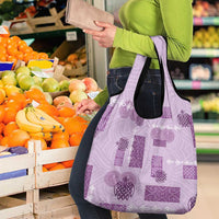 Vintage Lapita Grocery Bag Iconic Double Face Pattern Violet LT05 - Polynesian Pride