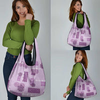 Vintage Lapita Grocery Bag Iconic Double Face Pattern Violet LT05 - Polynesian Pride