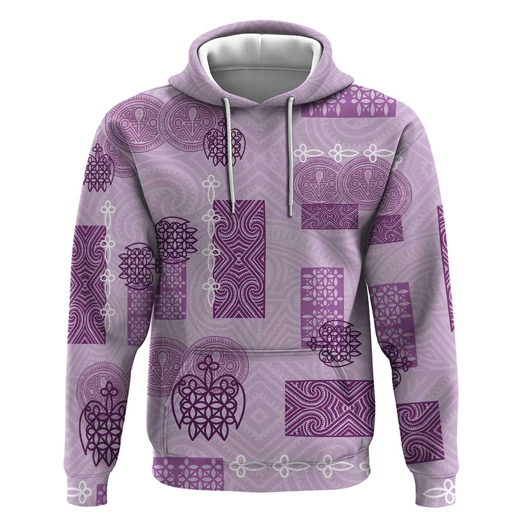 Vintage Lapita Hoodie Iconic Double Face Pattern Violet LT05 Pullover Hoodie Violet - Polynesian Pride
