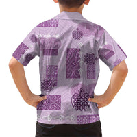 Vintage Lapita Kid Hawaiian Shirt Iconic Double Face Pattern Violet LT05 - Polynesian Pride