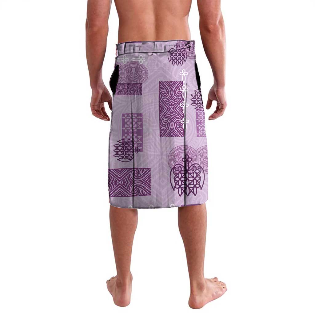 Vintage Lapita Lavalava Iconic Double Face Pattern Violet LT05 - Polynesian Pride