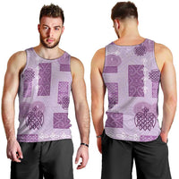 Vintage Lapita Men Tank Top Iconic Double Face Pattern Violet LT05 - Polynesian Pride