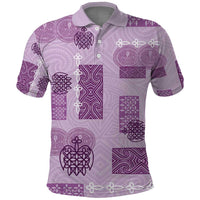 Vintage Lapita Polo Shirt Iconic Double Face Pattern Violet LT05 Violet - Polynesian Pride
