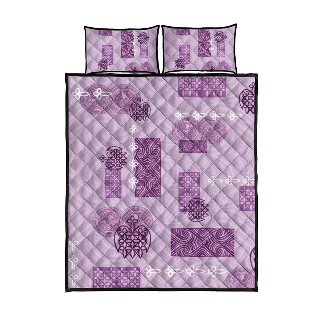 Vintage Lapita Quilt Bed Set Iconic Double Face Pattern Violet LT05 - Polynesian Pride