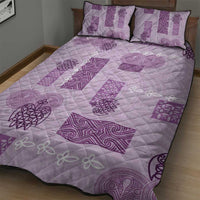 Vintage Lapita Quilt Bed Set Iconic Double Face Pattern Violet LT05 - Polynesian Pride