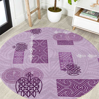 Vintage Lapita Round Carpet Iconic Double Face Pattern Violet LT05 Violet - Polynesian Pride