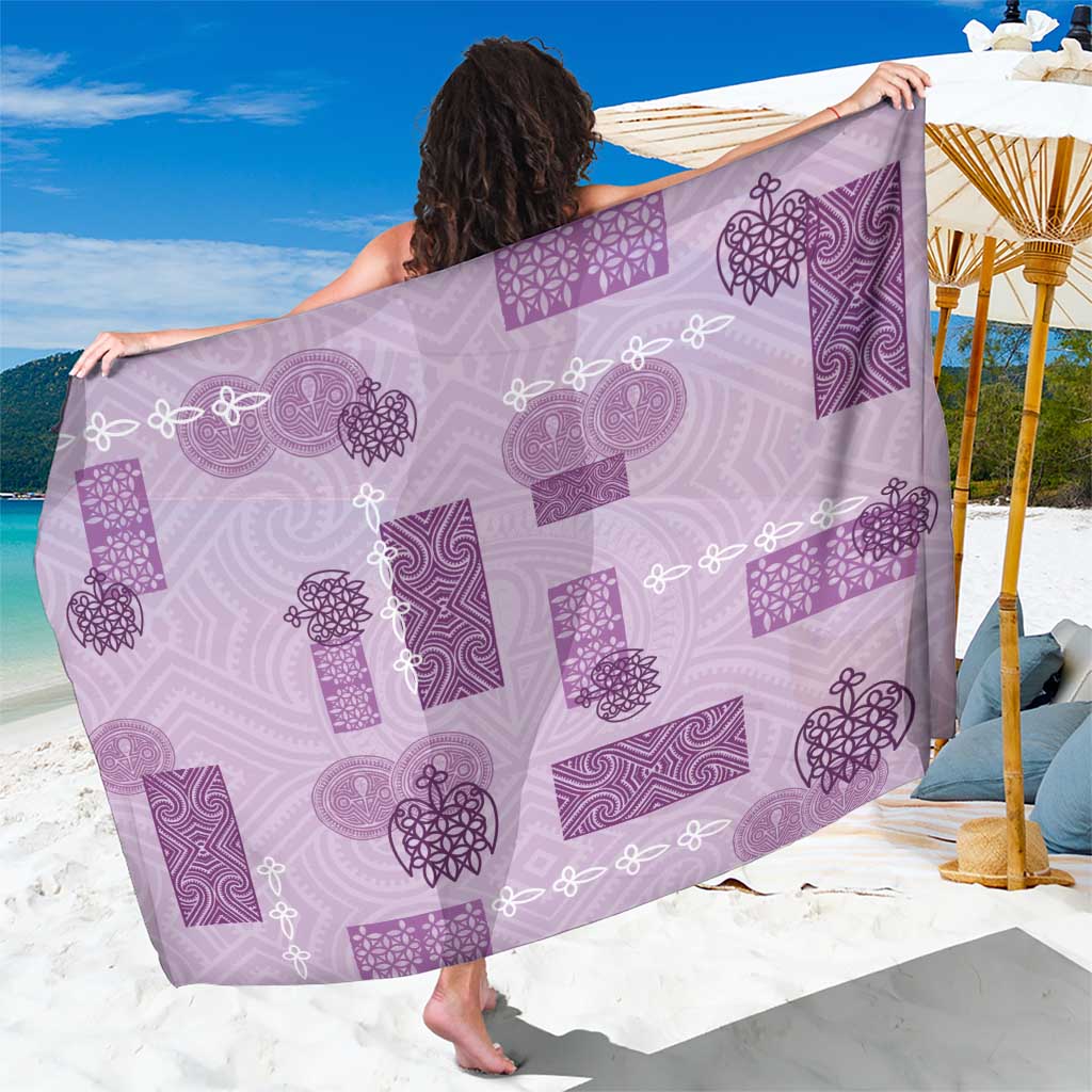 Vintage Lapita Sarong Iconic Double Face Pattern Violet LT05 One Size 44 x 66 inches Violet - Polynesian Pride