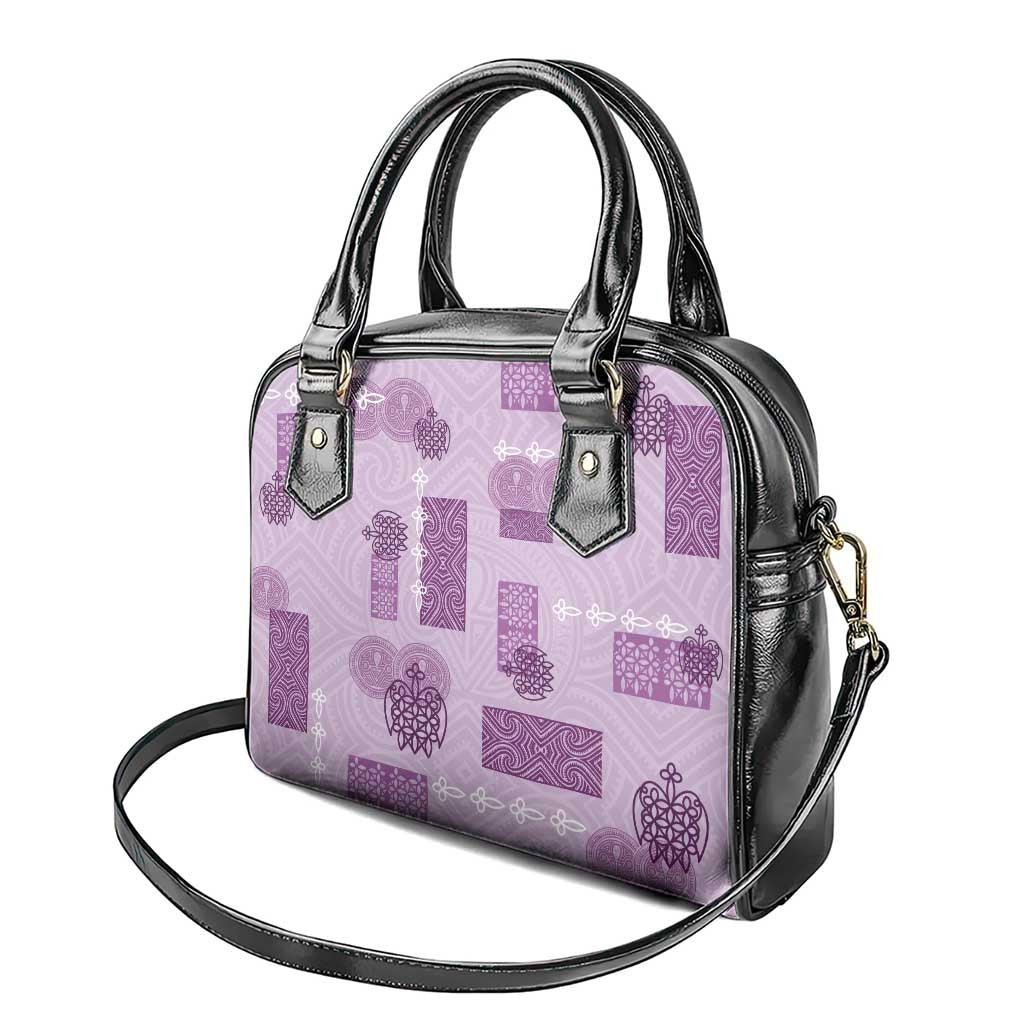 Vintage Lapita Shoulder Handbag Iconic Double Face Pattern Violet LT05 - Polynesian Pride