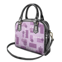 Vintage Lapita Shoulder Handbag Iconic Double Face Pattern Violet LT05 - Polynesian Pride