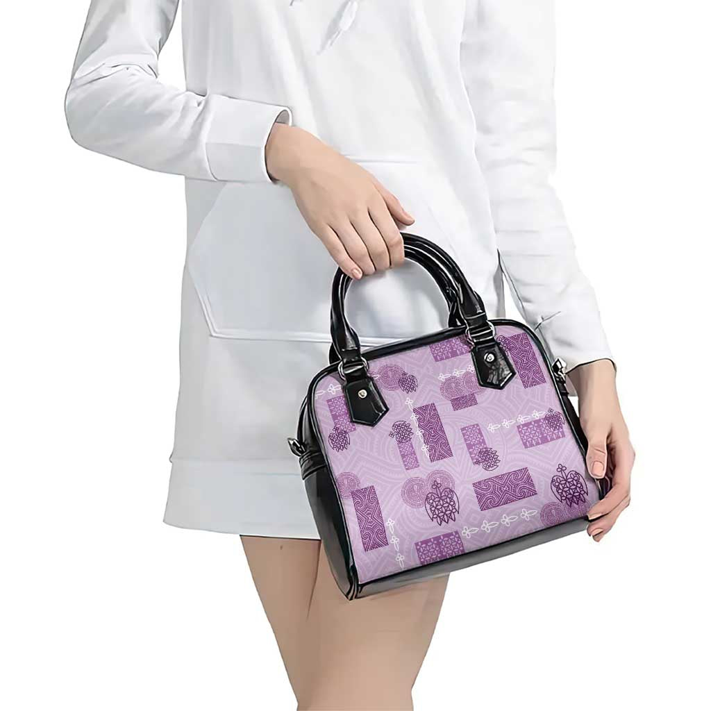 Vintage Lapita Shoulder Handbag Iconic Double Face Pattern Violet LT05 - Polynesian Pride