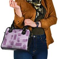 Vintage Lapita Shoulder Handbag Iconic Double Face Pattern Violet LT05 - Polynesian Pride