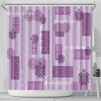 Vintage Lapita Shower Curtain Iconic Double Face Pattern Violet LT05 - Polynesian Pride
