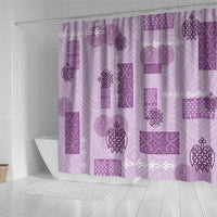 Vintage Lapita Shower Curtain Iconic Double Face Pattern Violet LT05 - Polynesian Pride