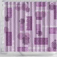 Vintage Lapita Shower Curtain Iconic Double Face Pattern Violet LT05 - Polynesian Pride