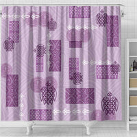Vintage Lapita Shower Curtain Iconic Double Face Pattern Violet LT05 - Polynesian Pride