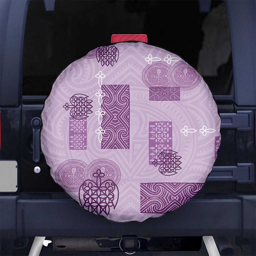 Vintage Lapita Spare Tire Cover Iconic Double Face Pattern Violet LT05 No hole Violet - Polynesian Pride