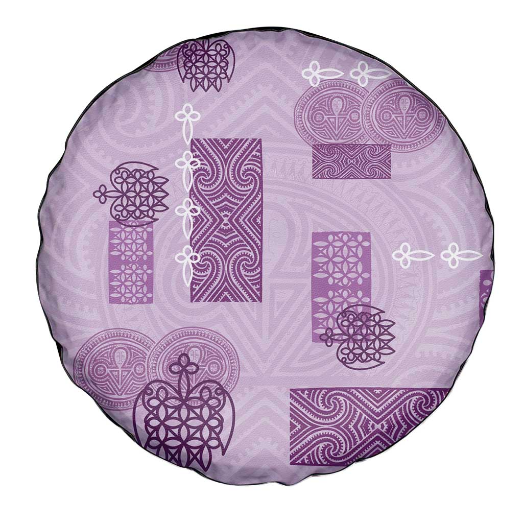 Vintage Lapita Spare Tire Cover Iconic Double Face Pattern Violet LT05 - Polynesian Pride
