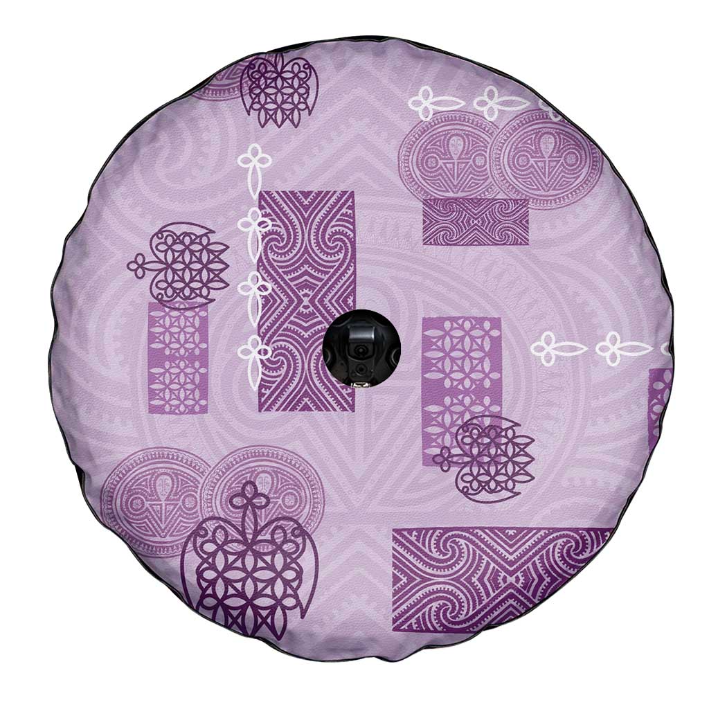 Vintage Lapita Spare Tire Cover Iconic Double Face Pattern Violet LT05 - Polynesian Pride